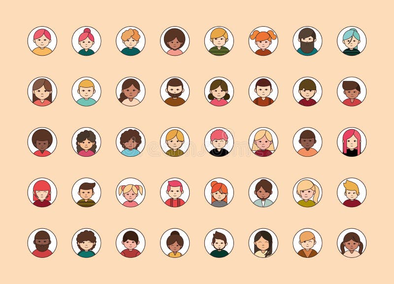 Set Diverse People Avatar Icons Stock Illustrations – 551 Set Diverse  People Avatar Icons Stock Illustrations, Vectors & Clipart - Dreamstime