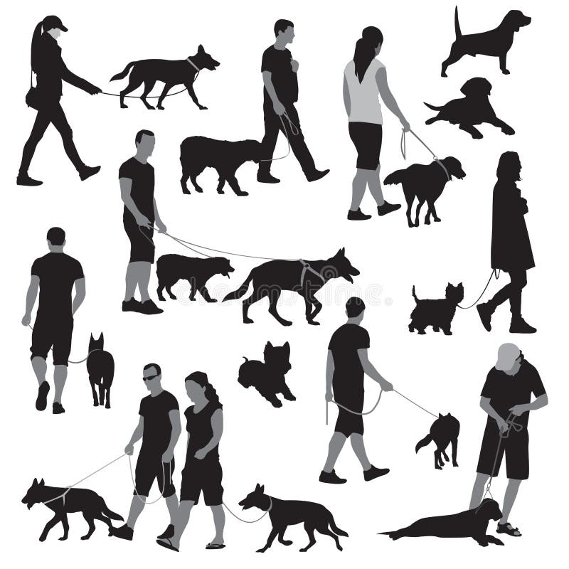 People with dog stock vector. Illustration of isolated - 43224856