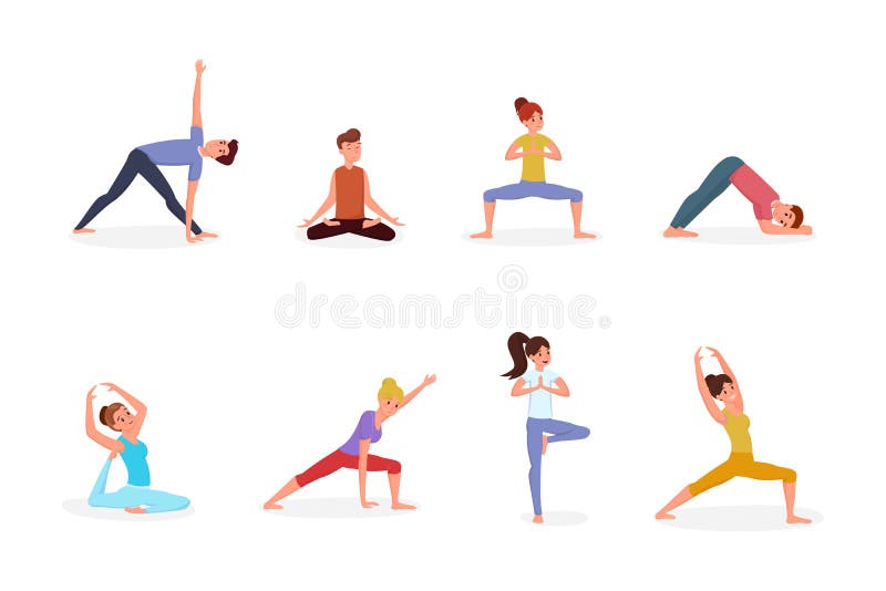 People Doing Yoga Vector Illustration Set. People in Yoga Postures, Men and Women Holding Asana and Exercising Cartoon Stock Vector - Illustration of asana, cartoon: 154974748 People Doing Yoga Vector Illustration Set. People in Yoga Postures, Men and Women Holding Asana and Exercising Cartoon Stock Vector - Illustration of asana, cartoon: 154974748