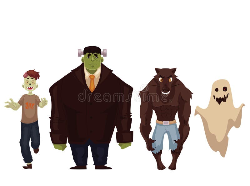 People Dressed in Monster, Zombie, Werewolf and Ghost Halloween Costumes Stock Vector - Illustration of adult, costume: 77202864 People Dressed in Monster, Zombie, Werewolf and Ghost Halloween Costumes Stock Vector - Illustration of adult, costume: 77202864