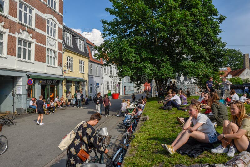 People Drinking a Street Bar of on Denmark Stock Photo - Image of drink, lunch: 152473578