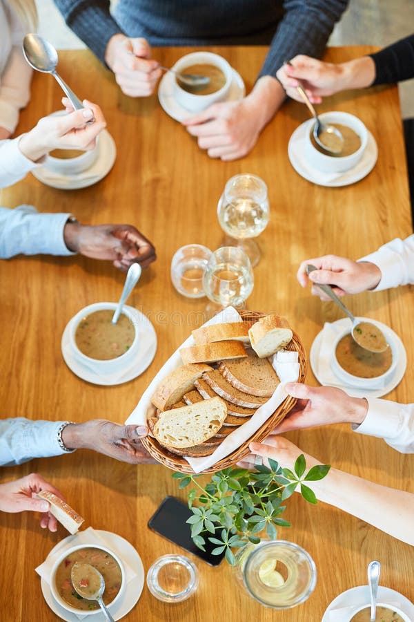 People Eat Soup for Lunch or Dinner Stock Photo Image of wine, enjoy 175152746