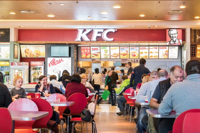  People  Eating Fast  Food  From KFC Restaurant  Editorial 