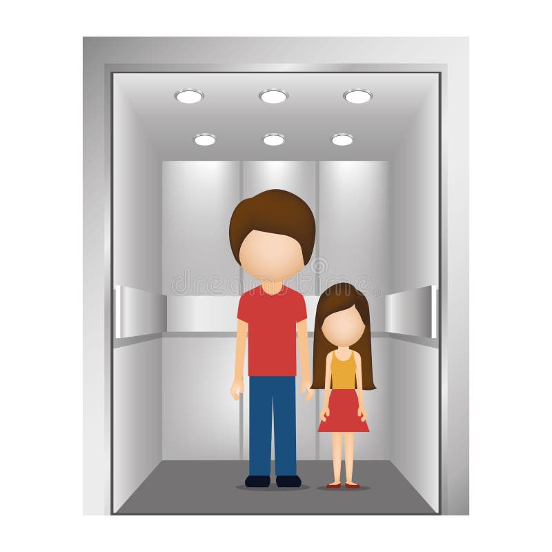 People in elevator design stock vector. Illustration of lift - 80010046