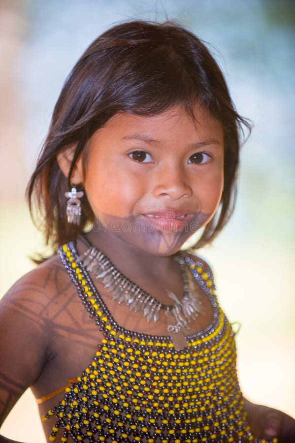 Native Embera Girl, Panama editorial photography. Image of jewelry ...