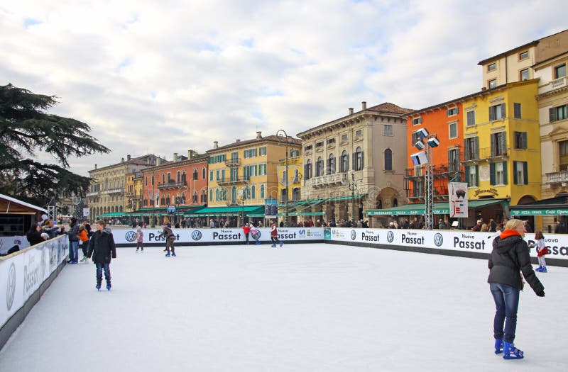 People enjoying ice skating rink stock photos