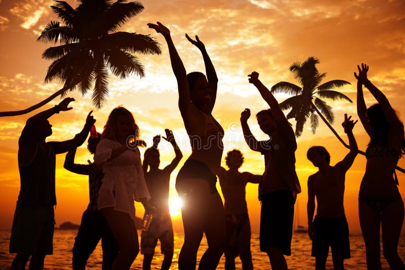 People Enjoying Party by the Beach royalty free stock image People Enjoying Party by the Beach royalty free stock image