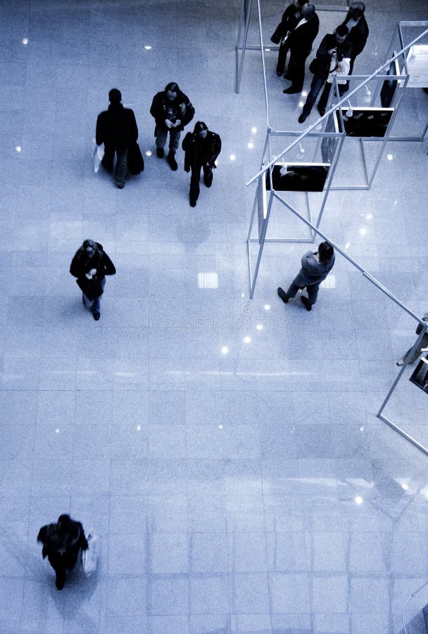 People on exhibition top view royalty free stock images