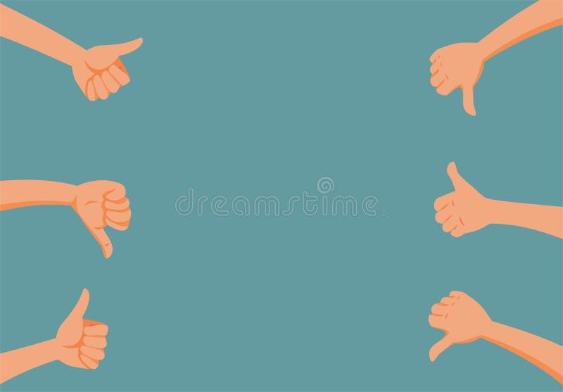 Hands Showing Different Positive and Negative Feedback Vector Cartoon