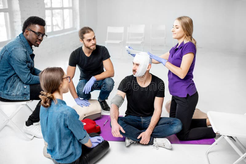 People during the First Aid Training Stock Image - Image of medicine