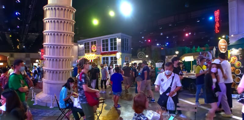 People in food street festival at Queen Sirikit National Convention Center at Ratchadaphisek road, Khlong Toei District Bangkok Thailand, October 1, 2022