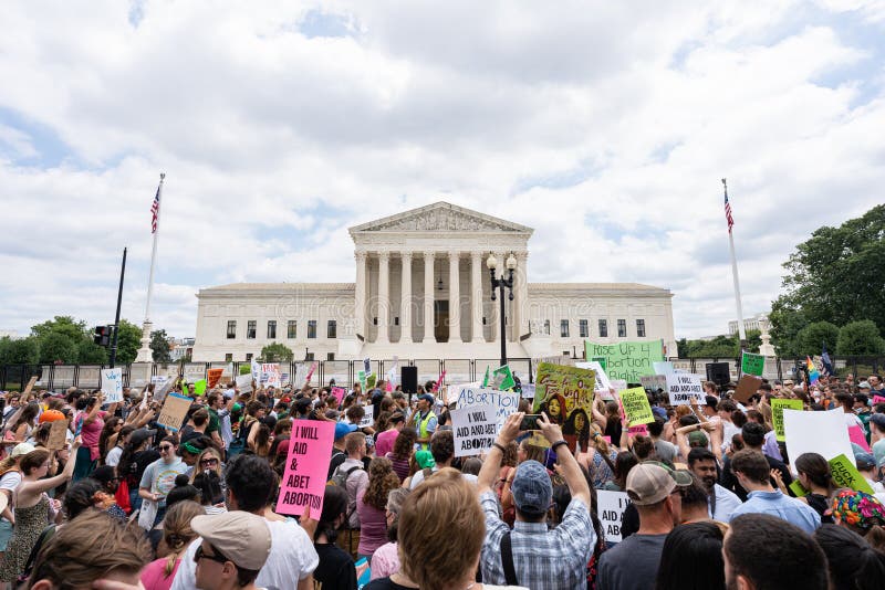 People Gathered Outside The Supreme Court To Protest Roe Vs. Wade Being Overturned