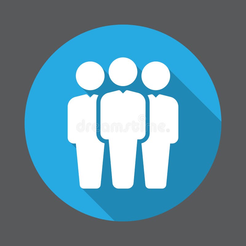 People, group flat icon. Round colorful button, circular vector sign with long shadow effect vector illustration
