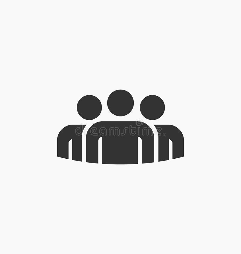 Groups of persons icon. Business team person, office teamwork people symbol  and work group isolated silhouette icons vector set Stock Vector