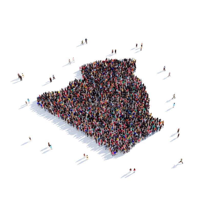 People group shape map Algeria vector illustration
