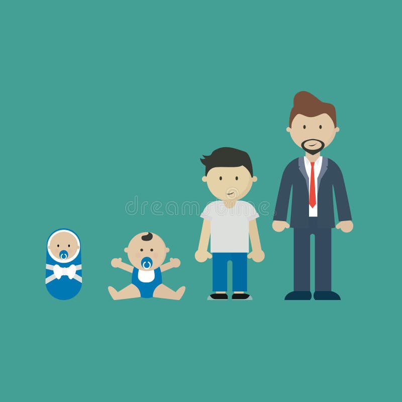 People Growing. Generations Characters Age Adult Stages Stock Vector ...