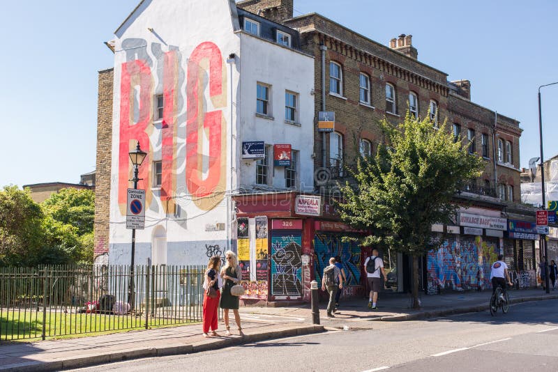 People on Hackney road in Bethnal Green, East London