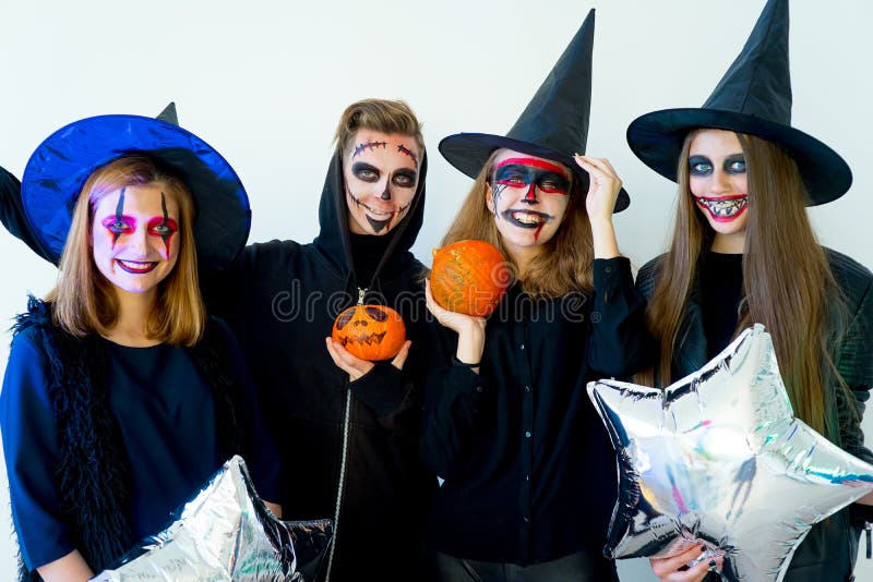 People in Halloween Costumes Stock Image - Image of people, holiday ...