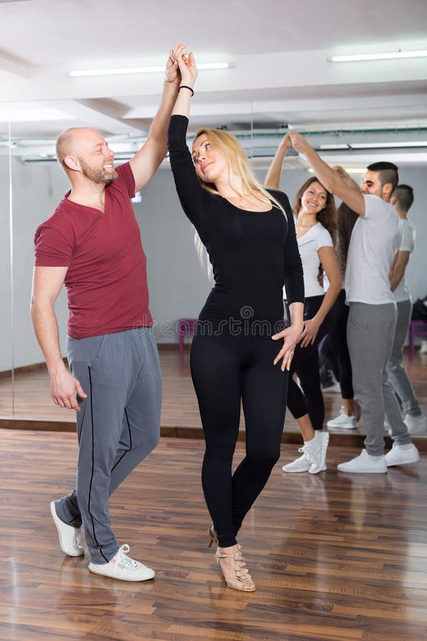 People having dancing class