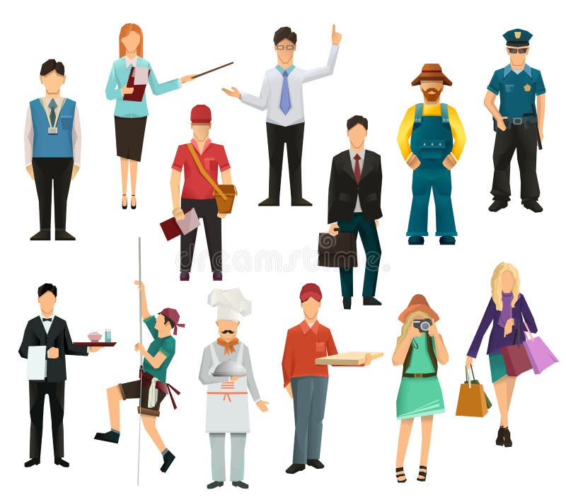 Set of Different People Profession. Flat Illustration Stock Vector ...