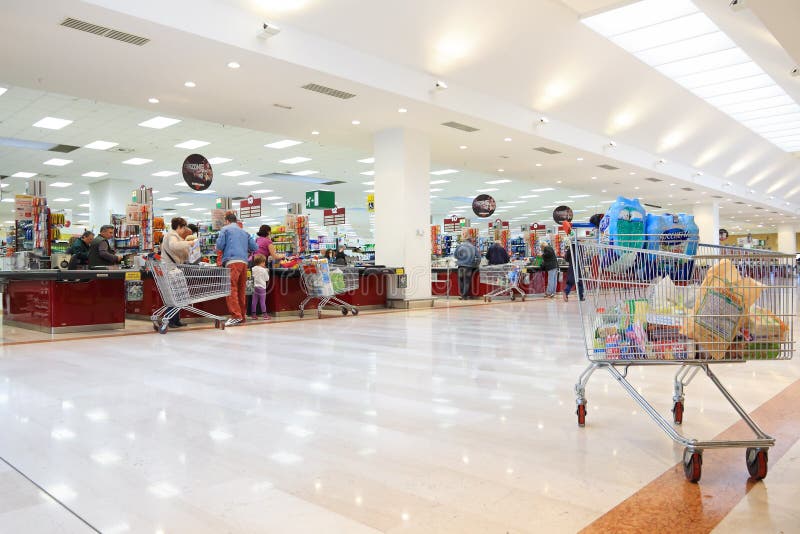 People in italian supermarket