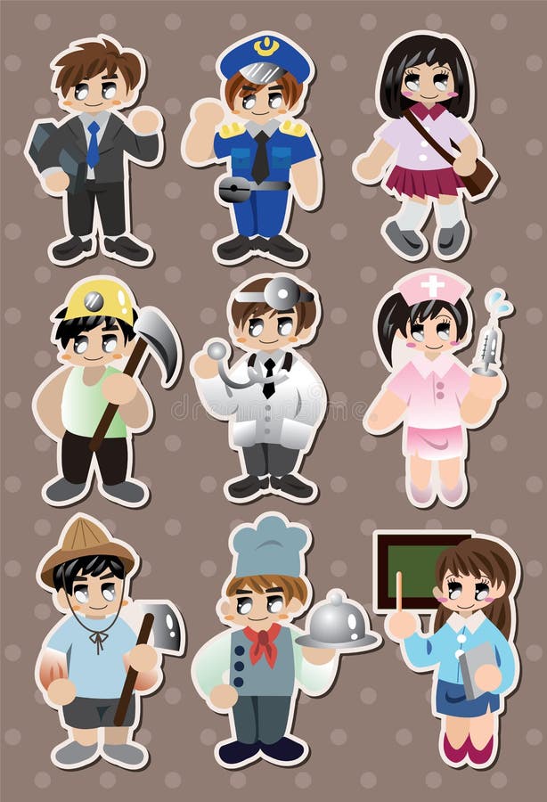 People job stickers stock vector. Illustration of doodle - 26798506