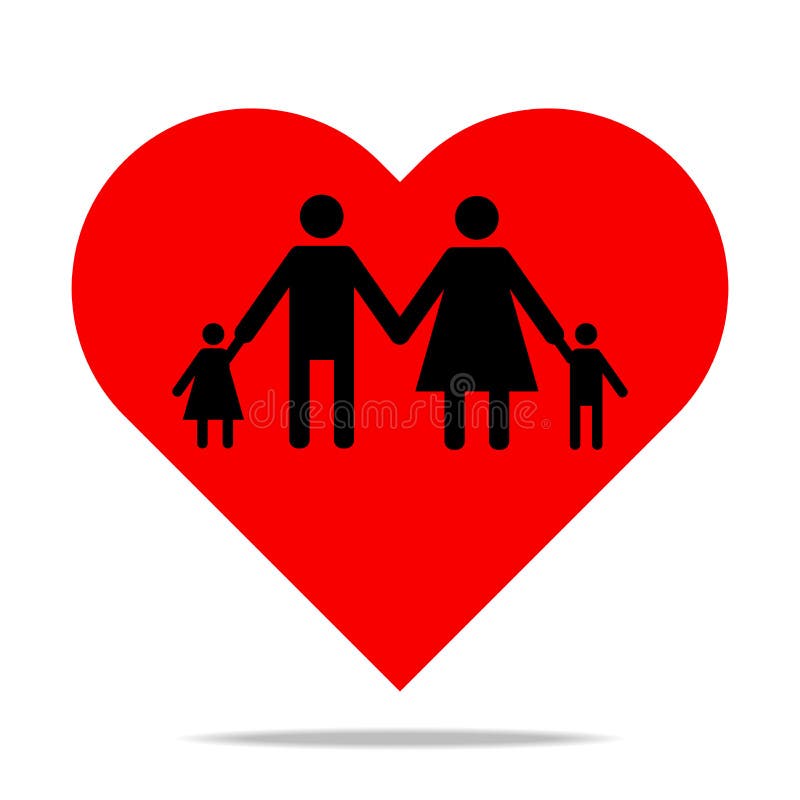 people join hands icon in red heart shape for web and design,family love concept stock illustration people join hands icon in red heart shape for web and design,family love concept stock illustration