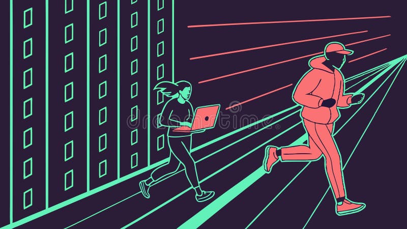People with laptops and digital interface, tech interaction, Vector Design, Generative AI vector illustration