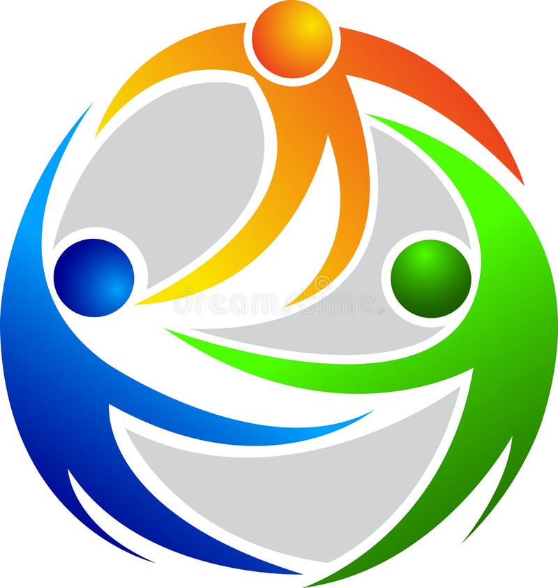 Illustration art of a people logo with isolated background. Blue square logo vectors