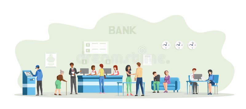 Queue Financial Bank Stock Illustrations – 692 Queue Financial Bank Stock  Illustrations, Vectors & Clipart - Dreamstime