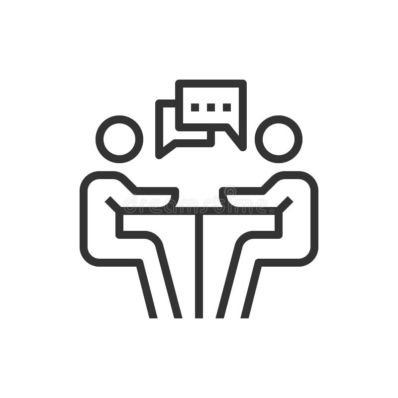 People meeting icon line business vector royalty free illustration
