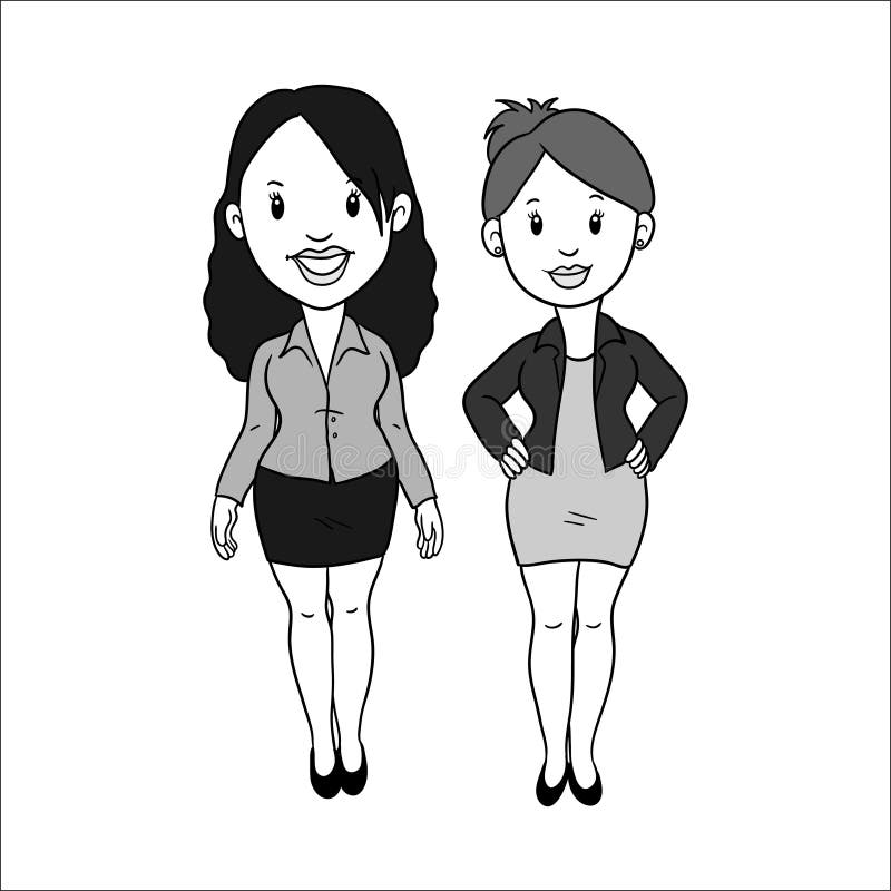 PEOPLE MEN and WOMEN BUSINESS STOCK VECTOR Stock Vector - Illustration of drawing, colored