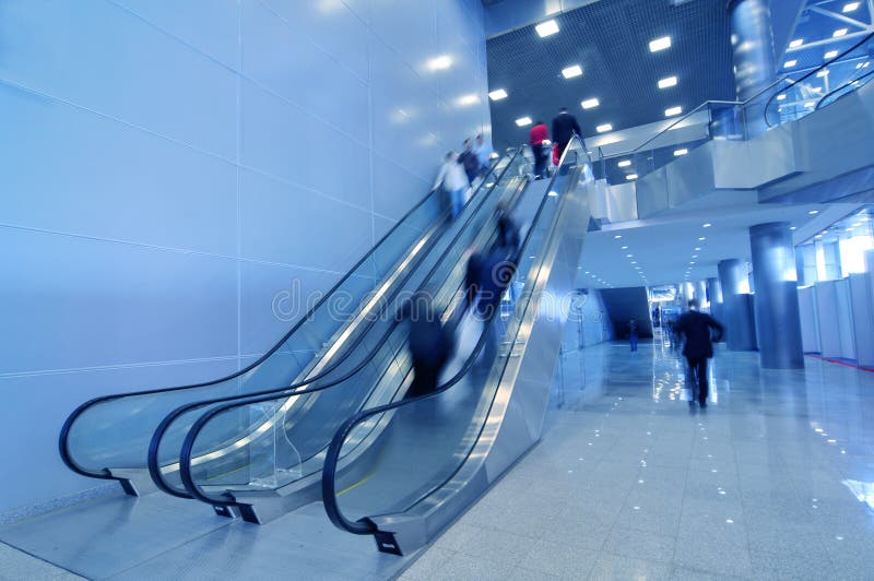 People moving in business hall