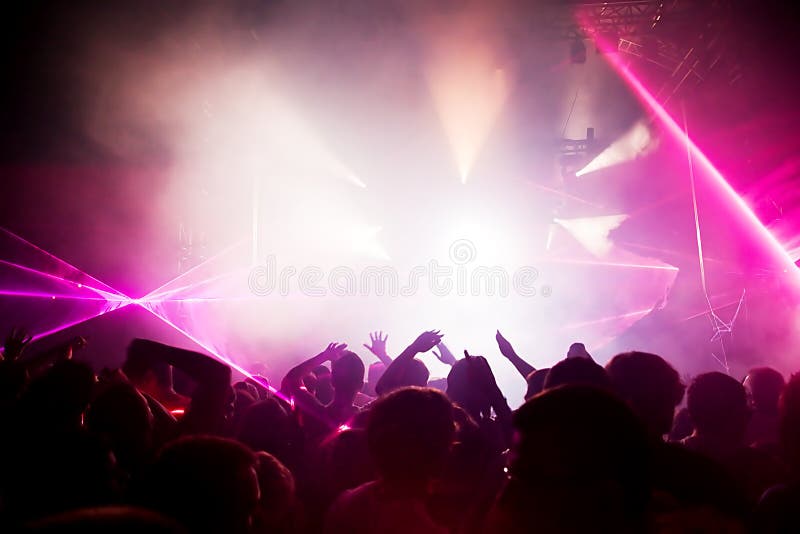 People on Music Concert, Disco Stock Image - Image of nightlife, group ...