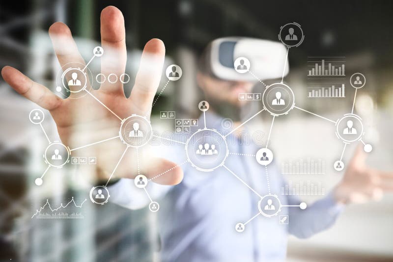 People network. Organizational structure. HR. Social media. Internet and technology concept. stock photo