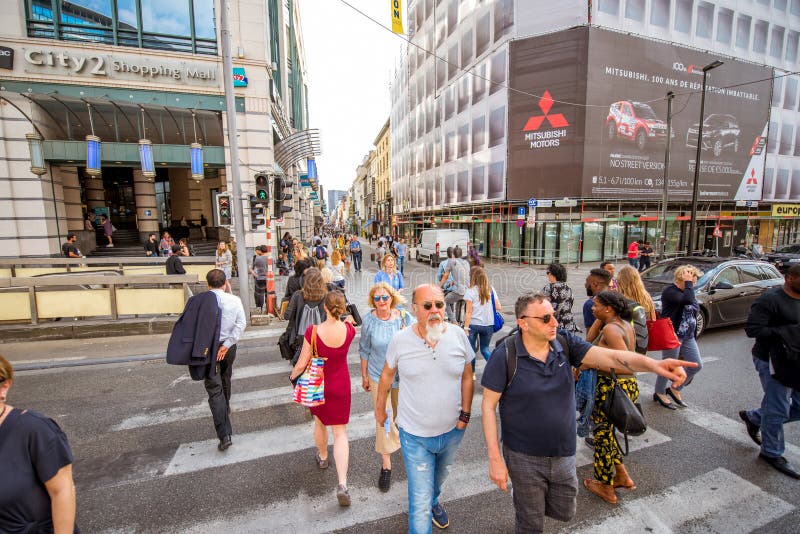 Brussels Old Town - Belgium - People Walking Along the Mediamarkt  Electronics Concern in the Rue Neuve, the Main Shopping Street Editorial  Stock Photo - Image of logo, area: 243000343