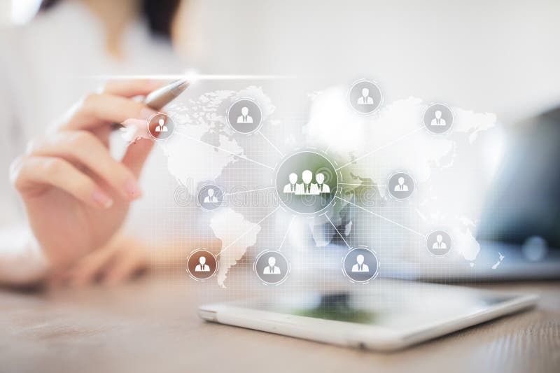 People organisation structure. HR. Human resources and recruitment. Communication, internet technology. Business concept stock photos