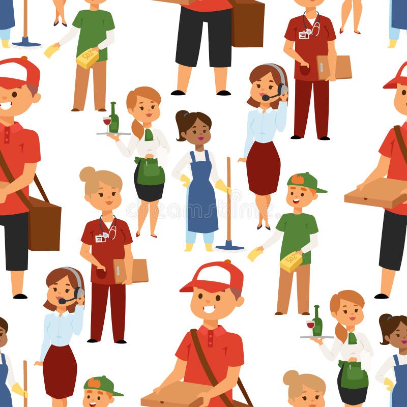 People part-time job professions vector set characters temporary job recruitment concept. Different workers or time royalty free illustration People part-time job professions vector set characters temporary job recruitment concept. Different workers or time royalty free illustration