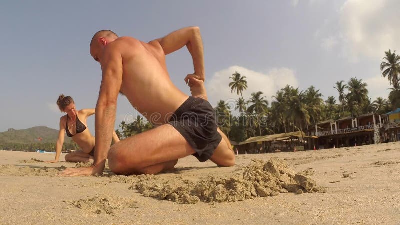 People practicing yoga