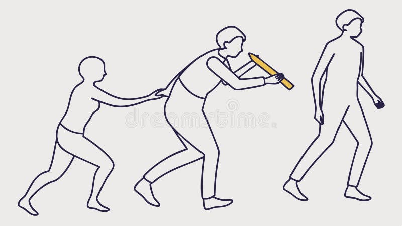 People Pulling Rope Leader Vector Teamwork Effort, vector design Generative AI vector illustration
