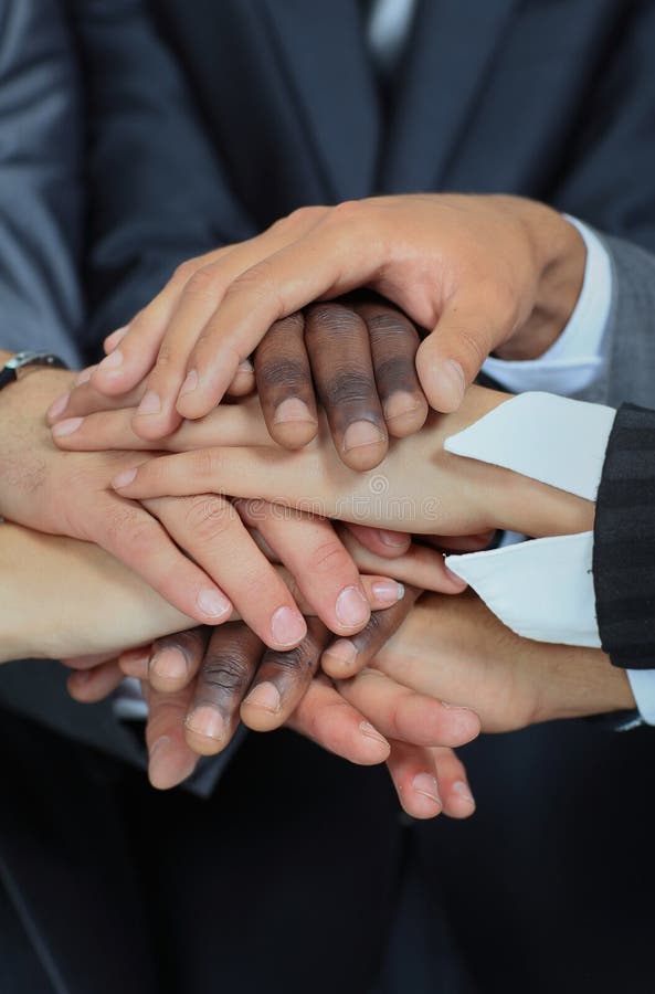 People Putting Their Hands Together Focus On Hands Stock Image Image