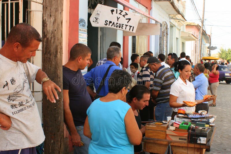 People queuing for a pizza stock photo People queuing for a pizza stock photo
