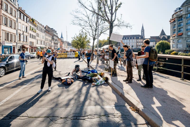 People rally for action on climate change stock image People rally for action on climate change stock image