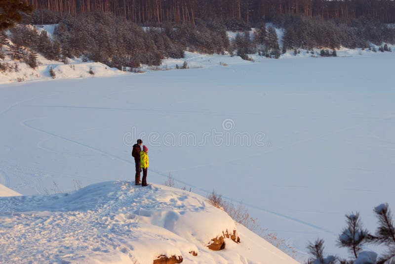 People Rear View Top Mountain stock photography People Rear View Top Mountain stock photography