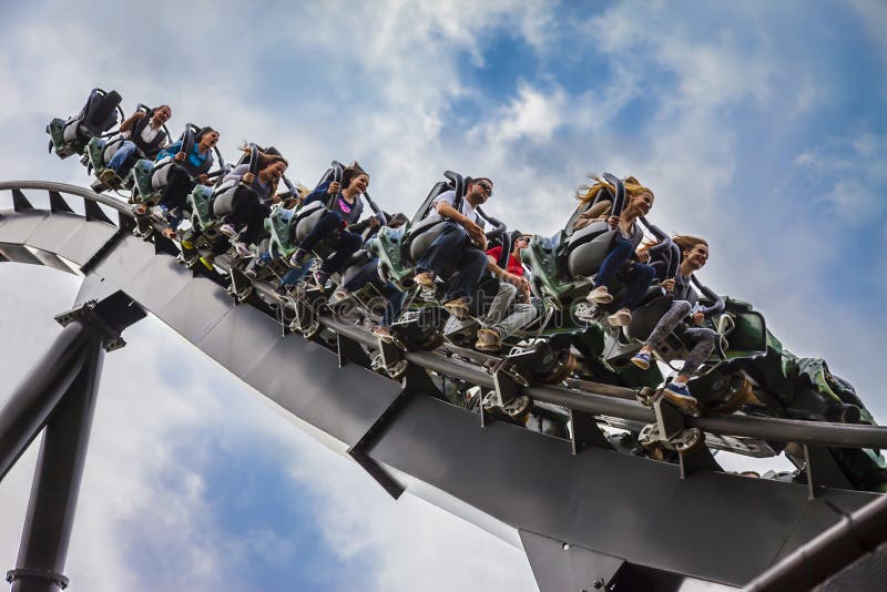 Roller coaster ride editorial stock photo. Image of attraction - 31943768