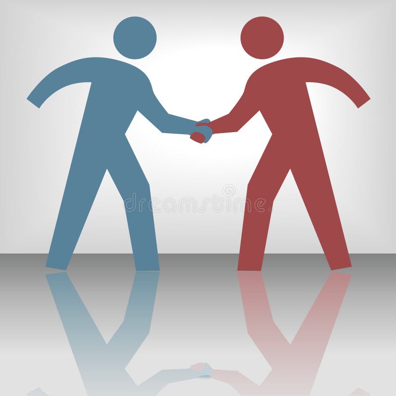 People Seal Agreement Deal Handshake stock illustration