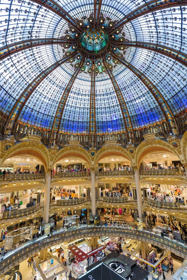 People Shopping in Luxury Lafayette Department Store of Paris, France ...