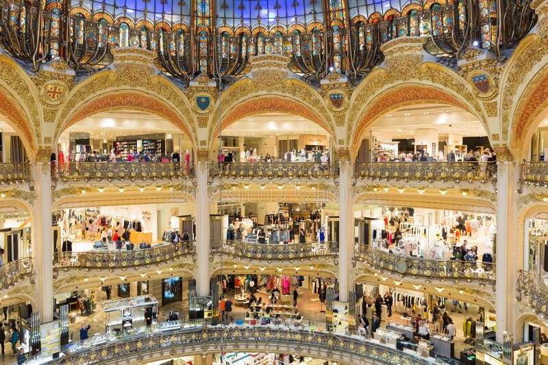 People Shopping In Luxury Lafayette Galeries Of Paris, France Editorial Stock Photo - Image of ...