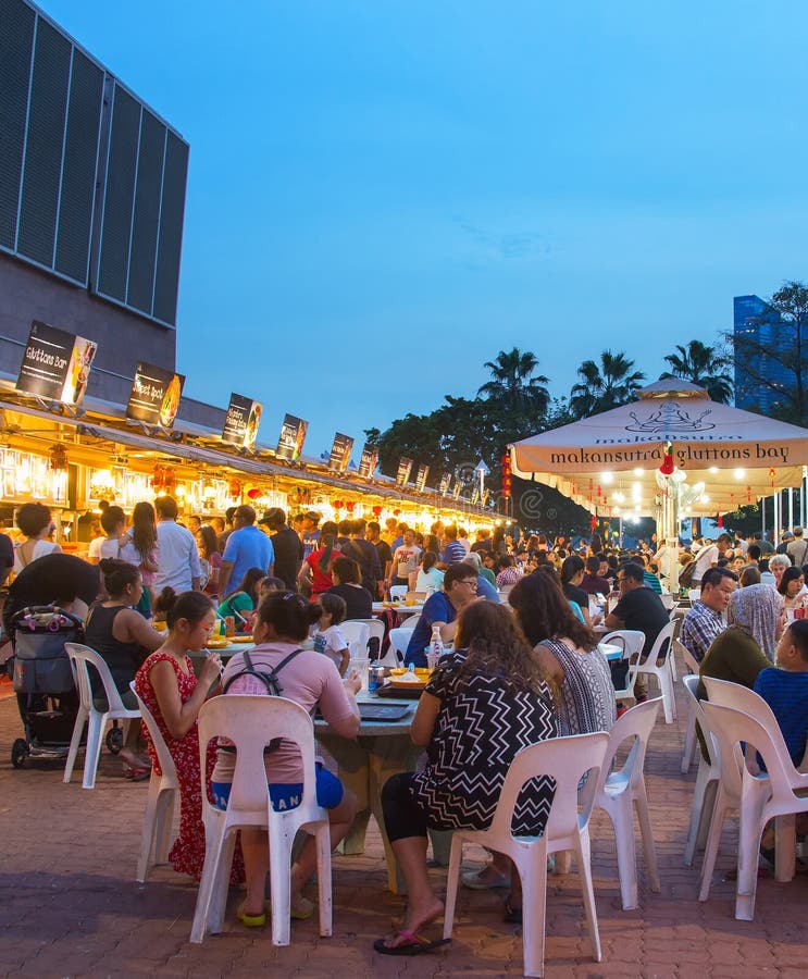 People Street Food Court Singapore Editorial Stock Image - Image of