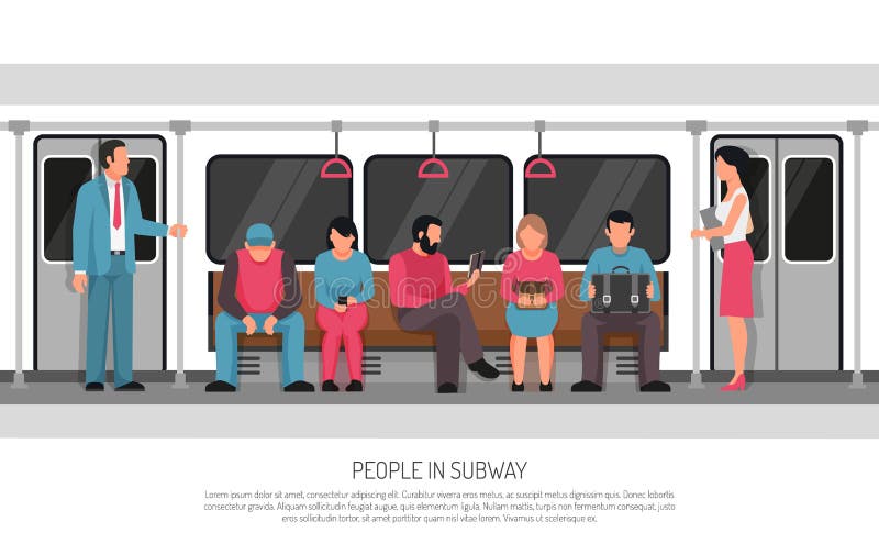 People Subway Transport Poster stock illustration People Subway Transport Poster stock illustration